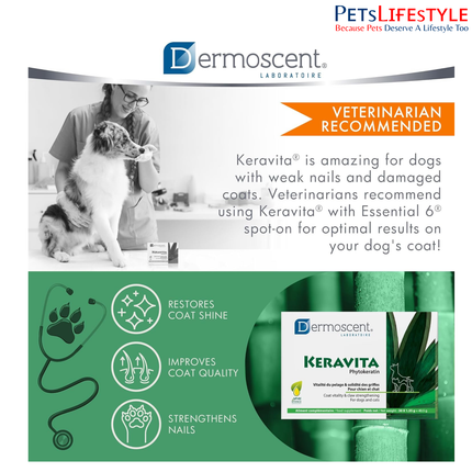 Dermoscent Keravita Skin & Coat Supplement for Dogs & Cats (30 Tablets)