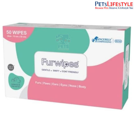 Intas Furwipes Pet Cleansing Wipes (50 wipes)