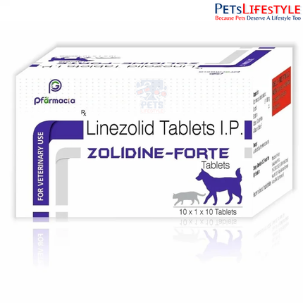Pfarmacia Zolidine-Forte 600 Tablets for Dogs & Cats | Linezolid 600mg Veterinary Antibiotic | 10 x 10 Tablets