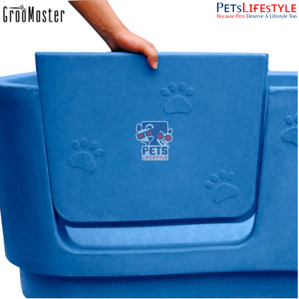 Groo Master H-114 Electric Lift Plastic Tub with Splash Back – Adjustable Grooming Bath Tub