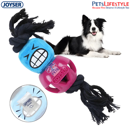 JOYSER Cageball with Funhead Interactive Dog Toy – Replaceable Plush Head