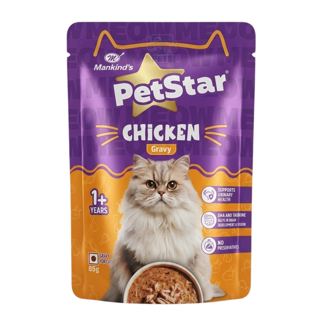 Mankind PetStar Chicken Adult Cat Wet Food – 85g Pouch