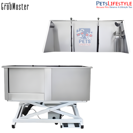 Groo Master H-107 Stainless Steel Electric Lifting Tub – Leak-Proof Sliding Door Bath Tub