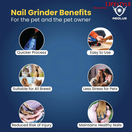 Aeolus Pet Nail Grinder with Shaft Dremel (NG-003) – Adjustable Speed Professional Pet Grooming Tool