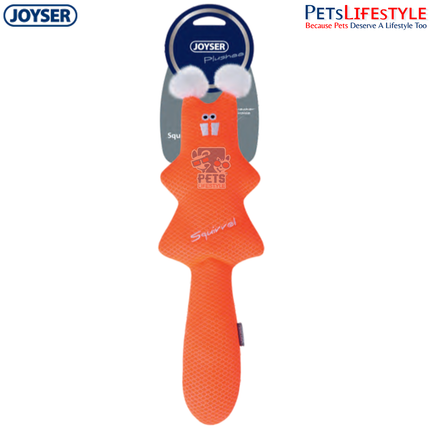 JOYSER Squirrel Plush Dog Toy with Squeaker – Orange