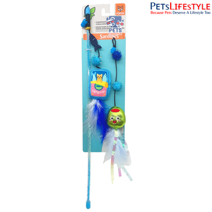 FOFOS Sardines Wand 2-Pack – Can & Octopus Interactive Cat Toy
