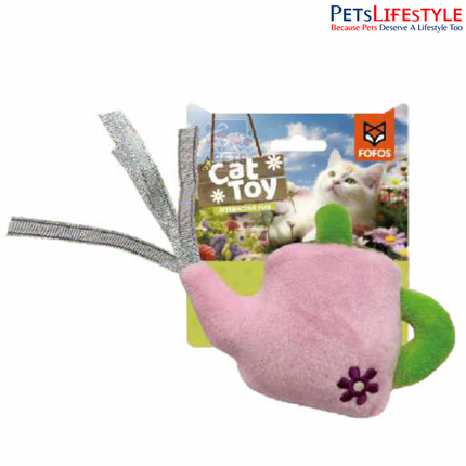 Fofos Watering Can Cat Toy – Soft Plush Toy with US-Grade Catnip & Ribbons for Kittens & Cats