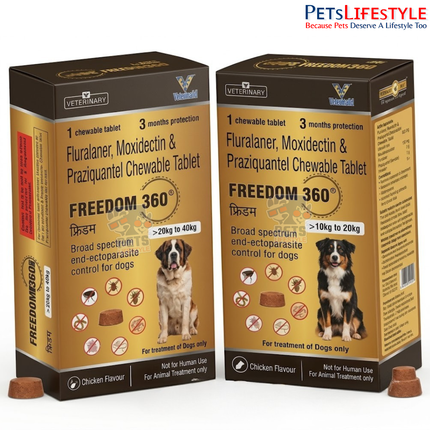 Freedom 360° Soft Chew Tablets for Dogs | Broad Spectrum Flea, Tick & Worm Protection