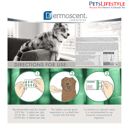 Dermoscent Keravita Skin & Coat Supplement for Dogs & Cats (30 Tablets)