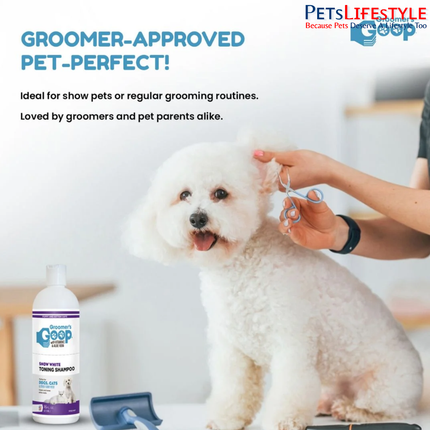 Groomer's Goop Snow White Toning Shampoo for Dogs & Cats – 473 ml