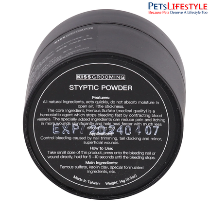 KISS Grooming Styptic Powder for Pets – Anti-Clump Formula for Minor Bleeding