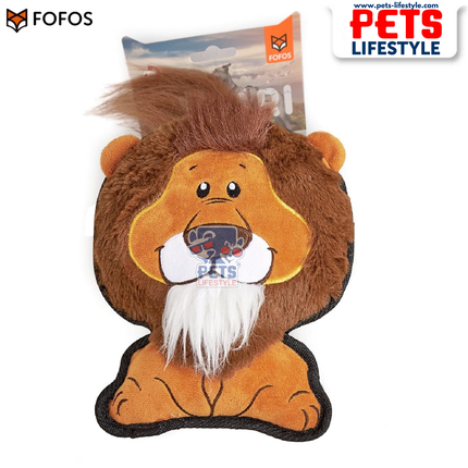 FOFOS Safari Lion Dog Toy – Soft Plush Toy with Squeaker for Moderate Chewers