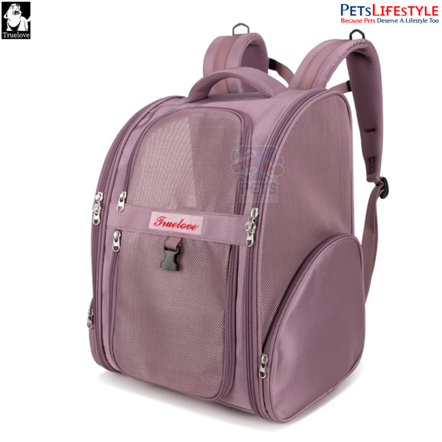 Truelove Ergonomic Adventure Backpack for Pets (Wistful Mauve) Breathable, Safe, & Foldable