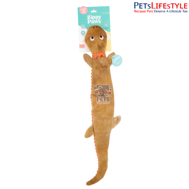 ZippyPaws Rope Reptilez Bearded Dragon Dog Toy – Rope Tug & Crinkle Toy for Dogs