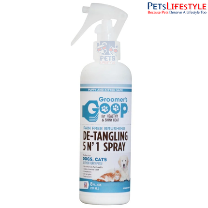 Groomer's Goop 5-in-1 Detangling Spray for Dogs & Cats – 236 ml