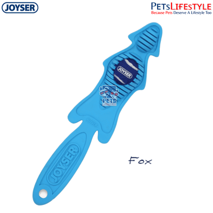 JOYSER Slimmy Skin Fox with Replaceable Ball Durable Dog Toy – Blue (S/M)