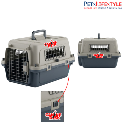 Canine Desk Flight Carrier (19 x 13 x 16 Inches) | IATA Airline Approved Small Dog, Puppy & Kitten Travel Crate