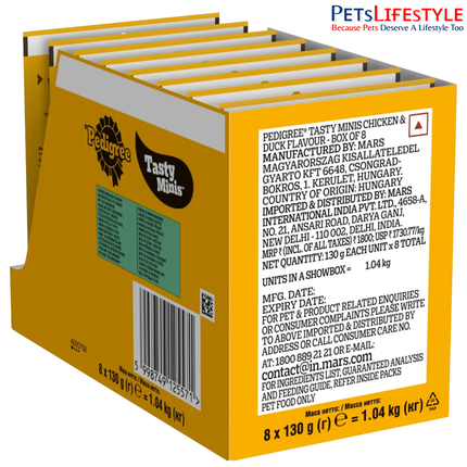 Pedigree Tasty Minis Cubes Adult Dog Treat – Chicken & Duck