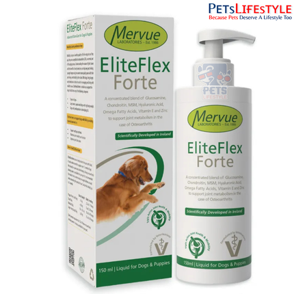 Mervue EliteFlex Forte for Dogs 150ml | Triple-Action Joint, Cartilage & Mobility Support Supplement