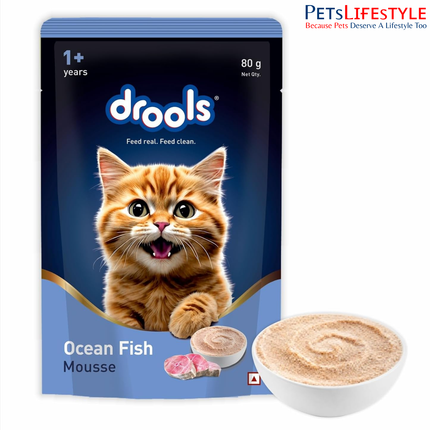 Drools Cat Mousse Ocean Fish Wet Cat Food 80g High Protein Smooth Texture