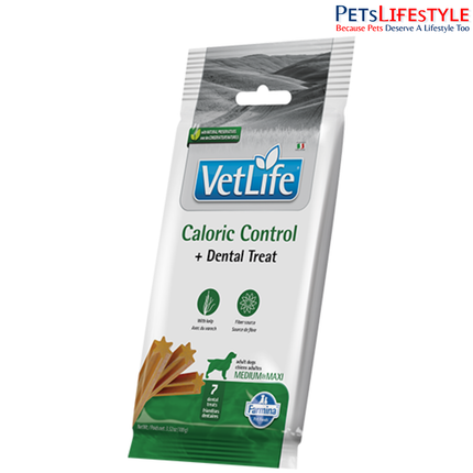 Farmina Vet Life Snack Cane Obesity Dental Treats for Medium & Maxi Dogs 110g (4+1 Offer) | Low-Fat Functional Dental Chews for Weight Management