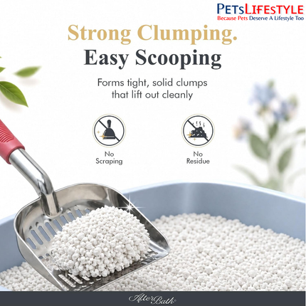 Afterbath Zero Crushed Bentonite Cat Litter (Unscented) – Bio-Enzymatic Odour Control, Dust-Free Clumping Clay Litter – 5 Kg
