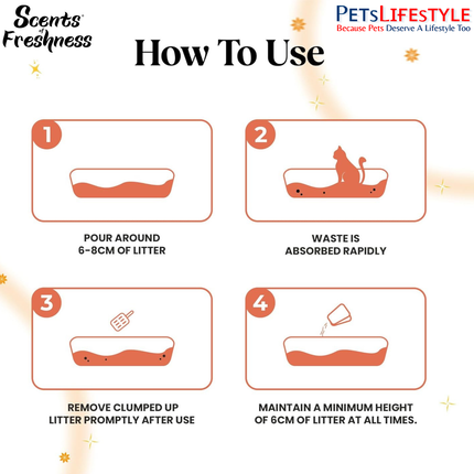 Scents of Freshness Premium Grade Tofu Cat Litter Mildly Scented Vanilla Milk 2.8kg