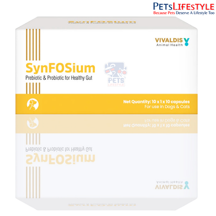 Vivaldis SynFOSium Pre & Probiotic Capsules for Dogs & Cats – Gut Health & Digestive Support (10 Capsules)