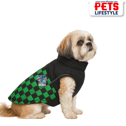 PᴇᴛsLɪғᴇsᴛʏʟᴇ Racing Jacket Dog Winter Coat (Green) – Windproof, Waterproof, Ultra Warm Fleece Lined Pet Jacket