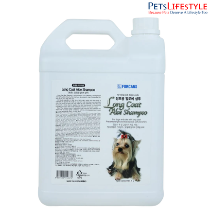 Forcans Long Coat Aloe Shampoo for Dogs & Cats – Deep Nourishing Shampoo for Long Hair Pets