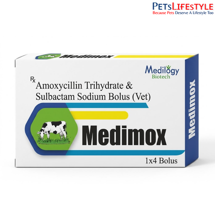 MEDIMOX Bolus (Amoxycillin Trihydrate & Sulbactam Sodium Bolus Vet)