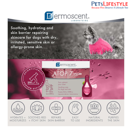 Savavet Dermoscent ATOP 7 Spot-On 0.6ml for Dogs & Puppies (0–10kg) (0.6ml x 4 Pipette)
