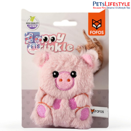 FOFOS Floppy Crinkle Pig Cat Toy – Plush Catnip & Crinkle Toy for Cats & Kittens