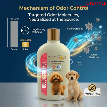 Oh My Dog Odour Control Pet Shampoo 500 ml – Paraben-Free Deodorising Dog Wash for a Fresh-Smelling Coat