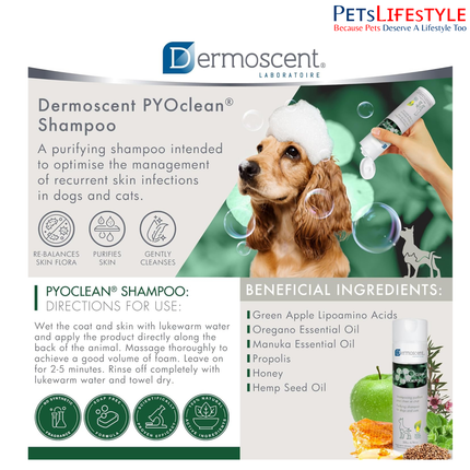Dermoscent PYOclean Shampoo for Dogs – Purifying Anti-Pyoderma Skin Care Shampoo (200 ml)