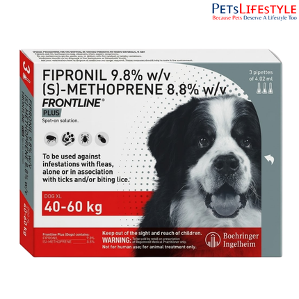 Frontline Plus Spot-On for Dogs – Advanced Flea & Tick Protection (Fipronil + (S)-Methoprene)