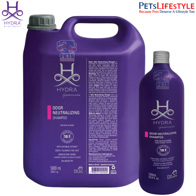 Hydra Groomer’s Odor Neutralizing Shampoo – Professional Deodorizing Shampoo for Dogs & Cats