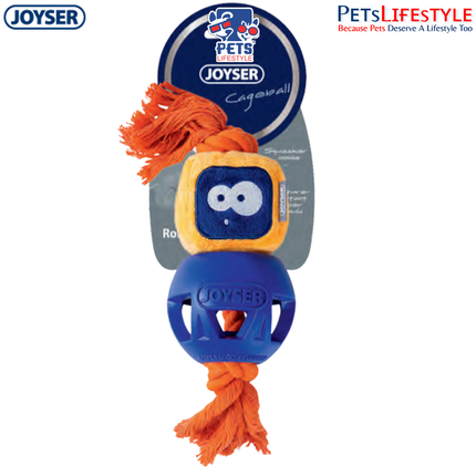 JOYSER Cageball Robot Interactive Dog Toy with Squeaker – Replaceable Plush Head (M/L)