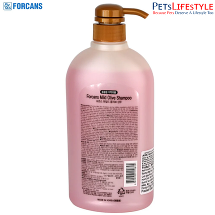 Forcans Mild Olive Shampoo for Dogs – Aloe Vera & Coconut Extract Gentle Puppy Shampoo