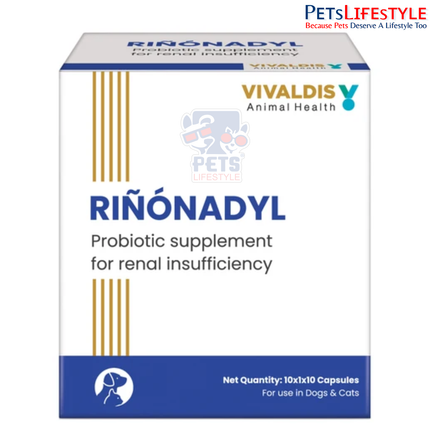 Vivaldis Rinonadyl Delayed-Release Capsules for Dogs & Cats – Renal Support for CKD (10 Capsules)