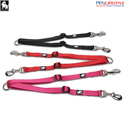 Truelove Double Leash – Nylon Dual Dog Leash Coupler (Black)