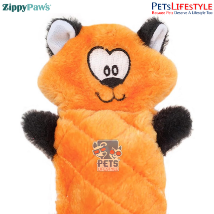 ZippyPaws Jigglerz – Fox  Super Sized Multi-Squeaker Plush Dog Toy