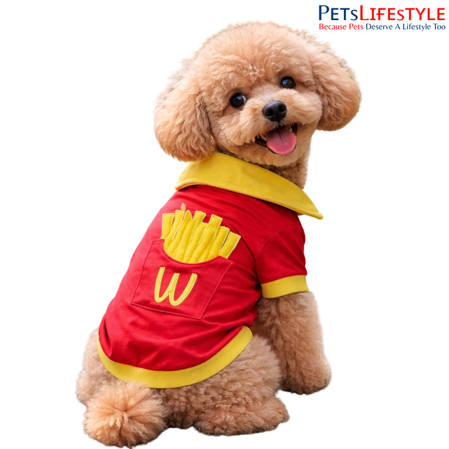 PᴇᴛsLɪғᴇsᴛʏʟᴇ MacD" Fast-Food Pet Uniform Polo Shirt – Windproof, , Ultra Warm  Pet Tshirt