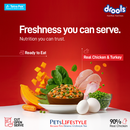 Drools Tetra Pack Real Chicken Turkey Wet Dog Food