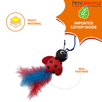 FOFOS Cat Toy – Bee, Bug & Ladybug with Wand