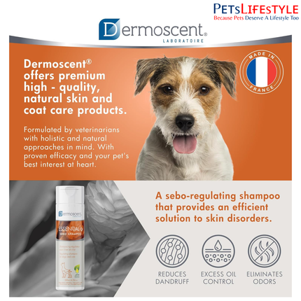 Savavet Dermoscent Essential 6 Sebo Shampoo for Dogs & Cats – Sebo-Regulating Anti-Dandruff Shampoo (200 ml)