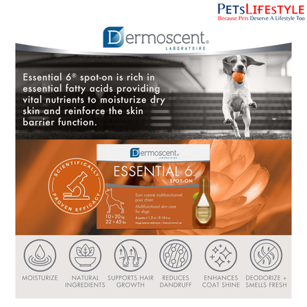 Savavet Dermoscent Essential 6 Spot-On for 20 to 40kg Skin & Coat Care Care for Dogs