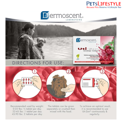 Dermoscent Uti-Zen Urinary Tract Health Supplement for Dogs & Cats (30 Tablets)
