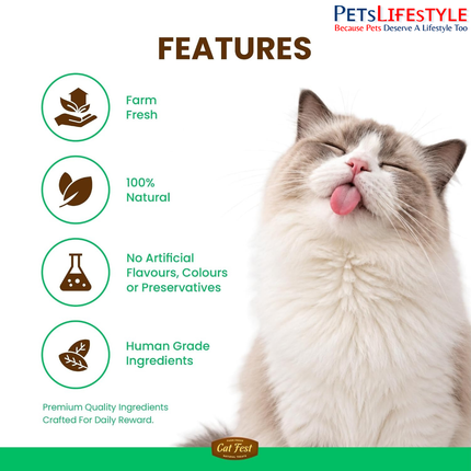 Catfest Bologna Sausages with Tender Chicken – High-Protein Meaty Cat Treats, Gluten-Free, 150 g