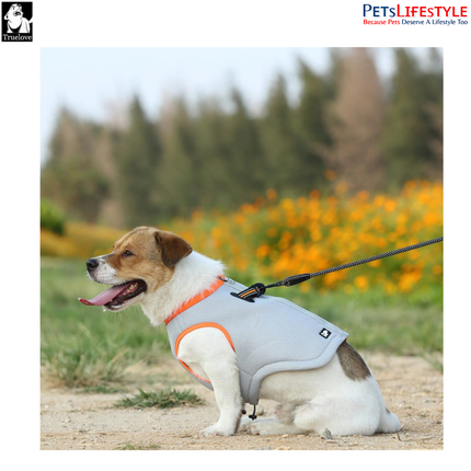 Truelove Cooling Vest for Dogs – Grey / Orange – Evaporative Cooling Harness